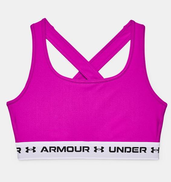Kadın Armour® Mid Çapraz Sırtlı Spor Sütyeni Pembe