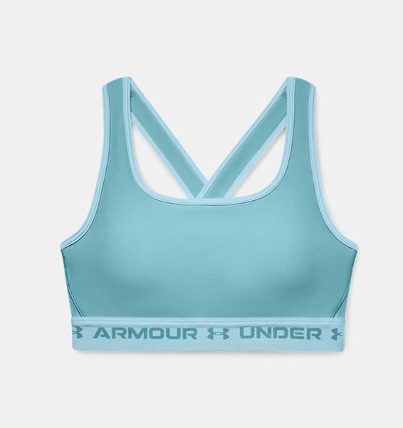 Kadın Armour® Mid Çapraz Sırtlı Spor Sütyeni Yeşil