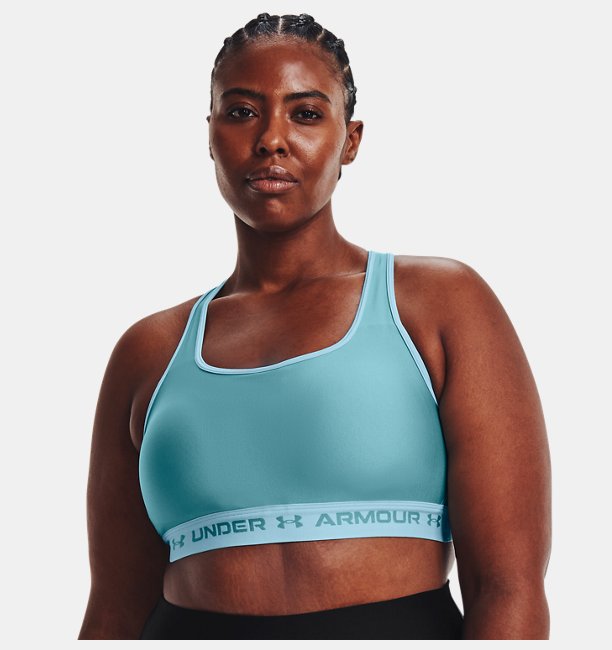 Kadın Armour® Mid Çapraz Sırtlı Spor Sütyeni Yeşil